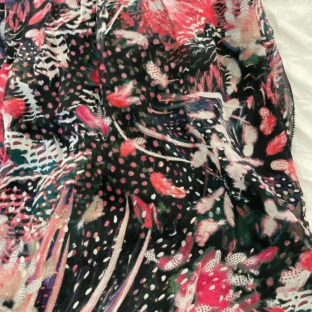 IRO Deylfe silk ruffle printed mini dress - Picture 10 of 10